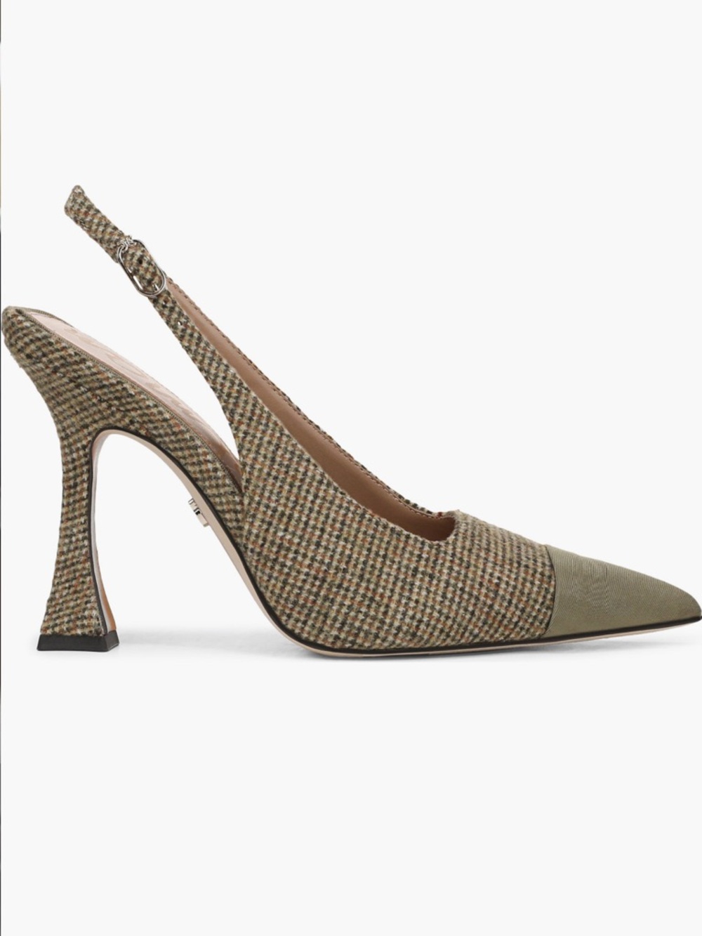 🍒2/$90🍒Sam Edelman NWT Odette Olive Houndstooth Slingback Pointed-Toe Pumps - Picture 3 of 10